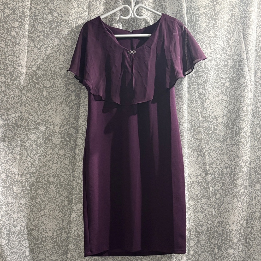 SLNY Deep Purple Midi Dress